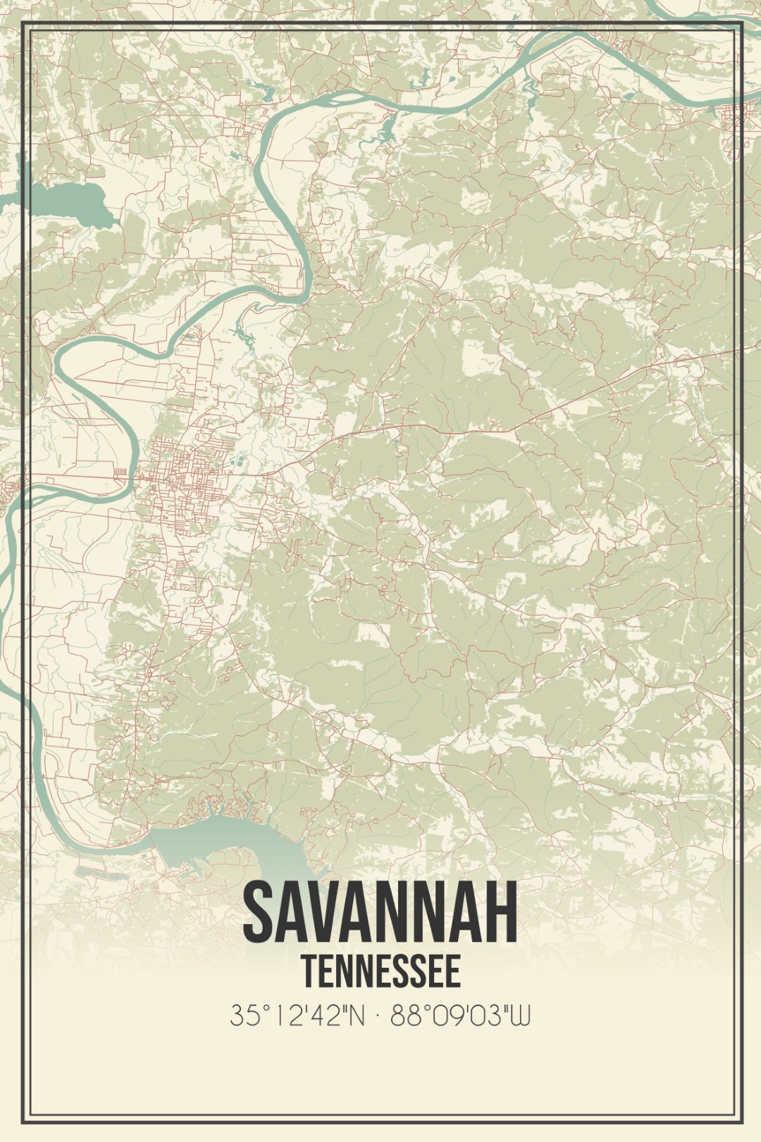Map of Savannah Tn